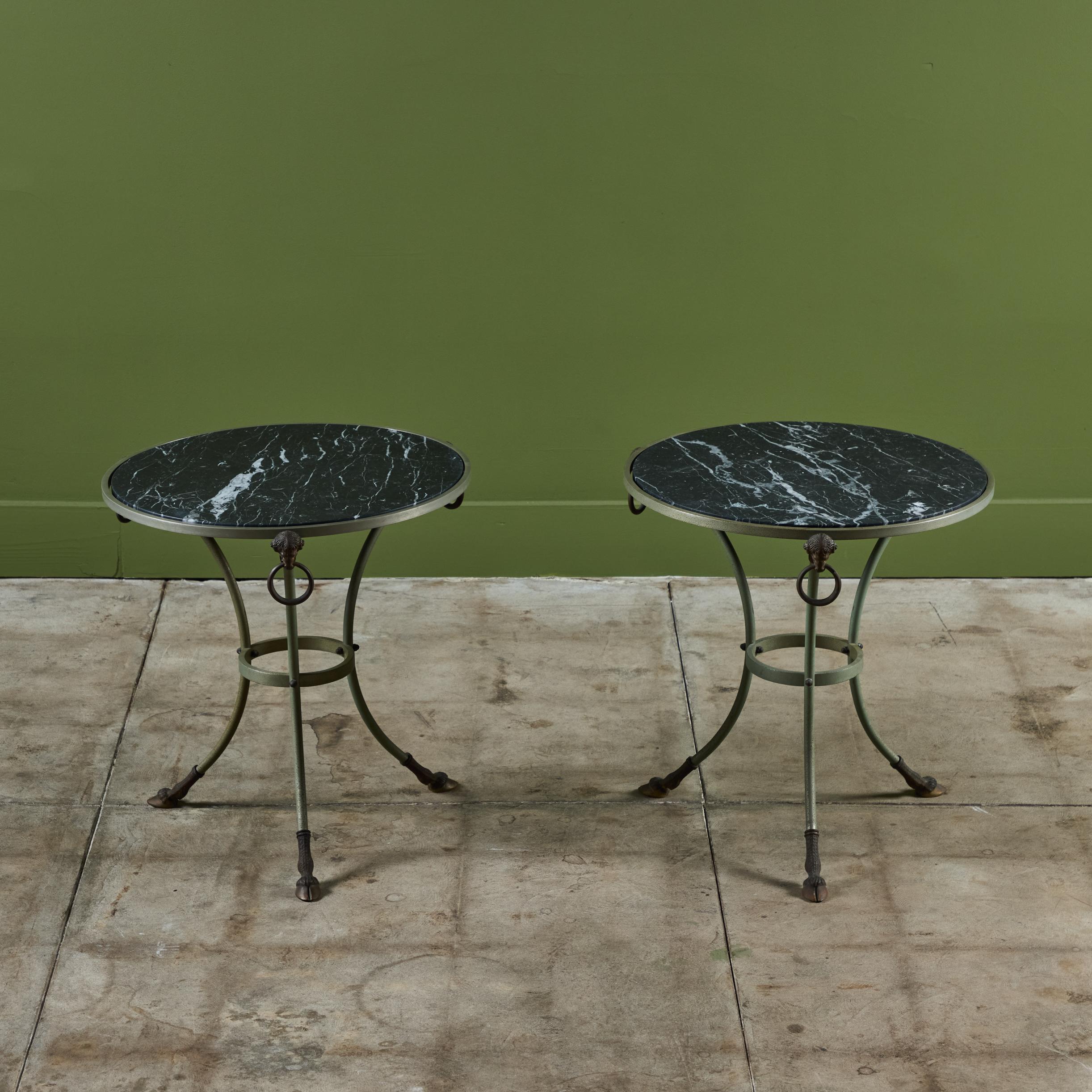 Maison Jansen Style Round Marble Top Side Table 5