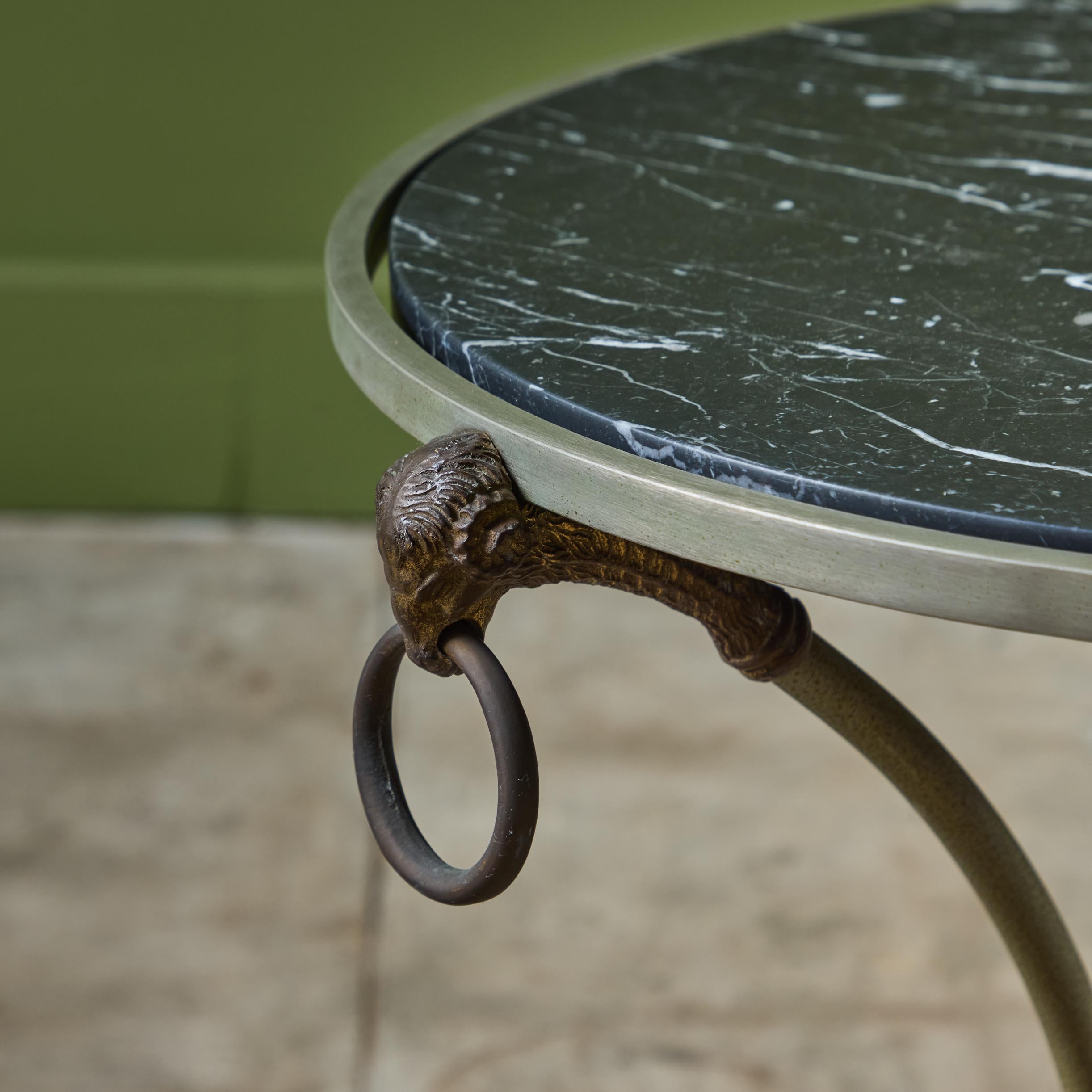 Maison Jansen Style Round Marble Top Side Table 6