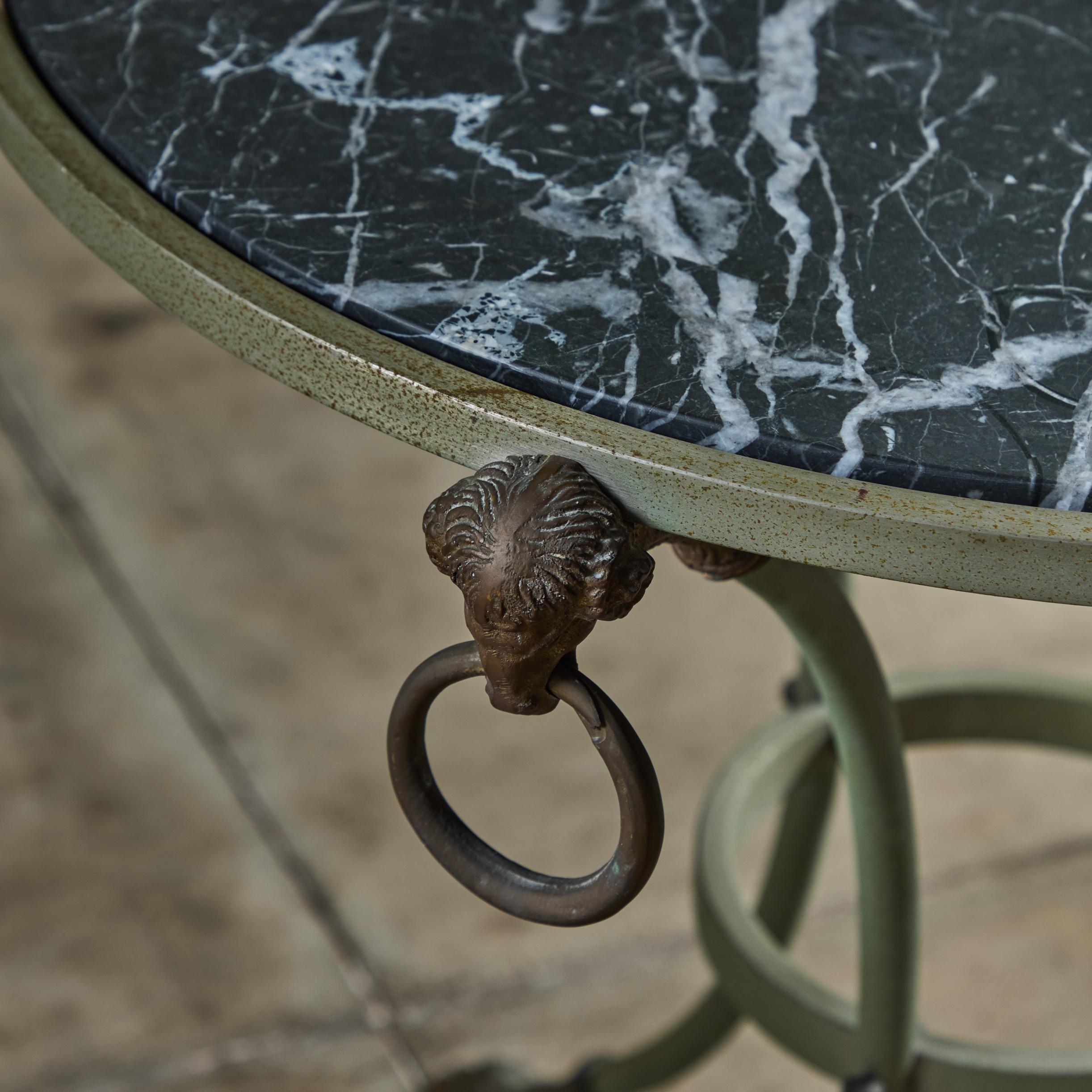 Maison Jansen Style Round Marble Top Side Table 7