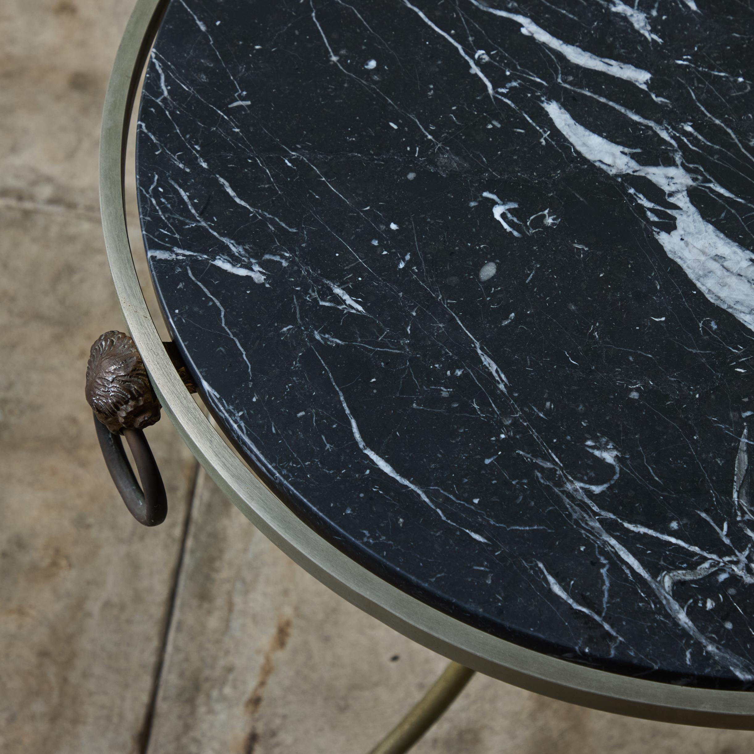 Maison Jansen Style Round Marble Top Side Table 8