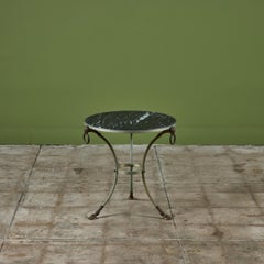 Table d'appoint ronde à plateau en marbre de style Maison Jansen