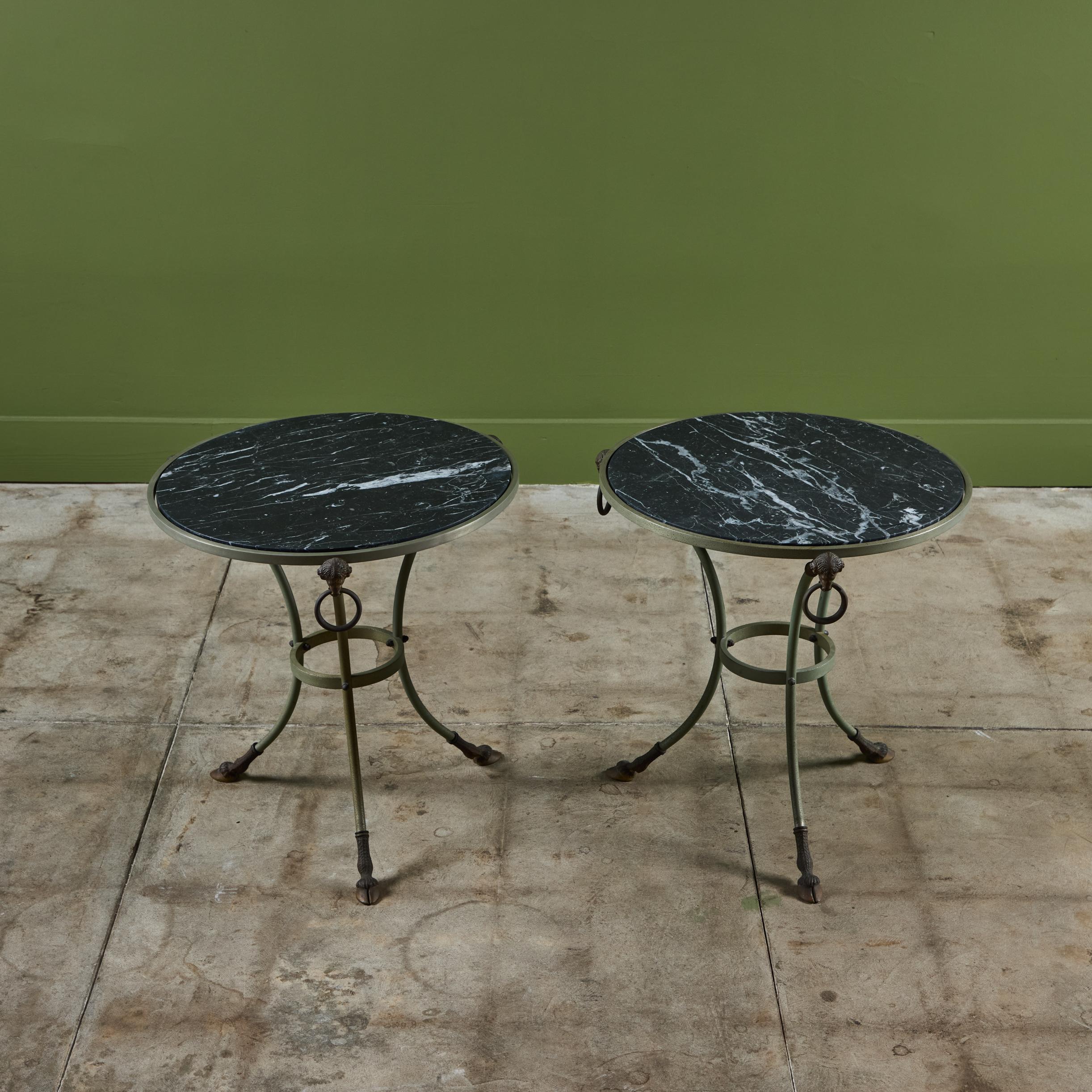 Maison Jansen Style Round Marble Top Side Table 3
