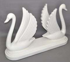 Hollywood Regency Style Sculptural Carved Wood Swan Console Table Base