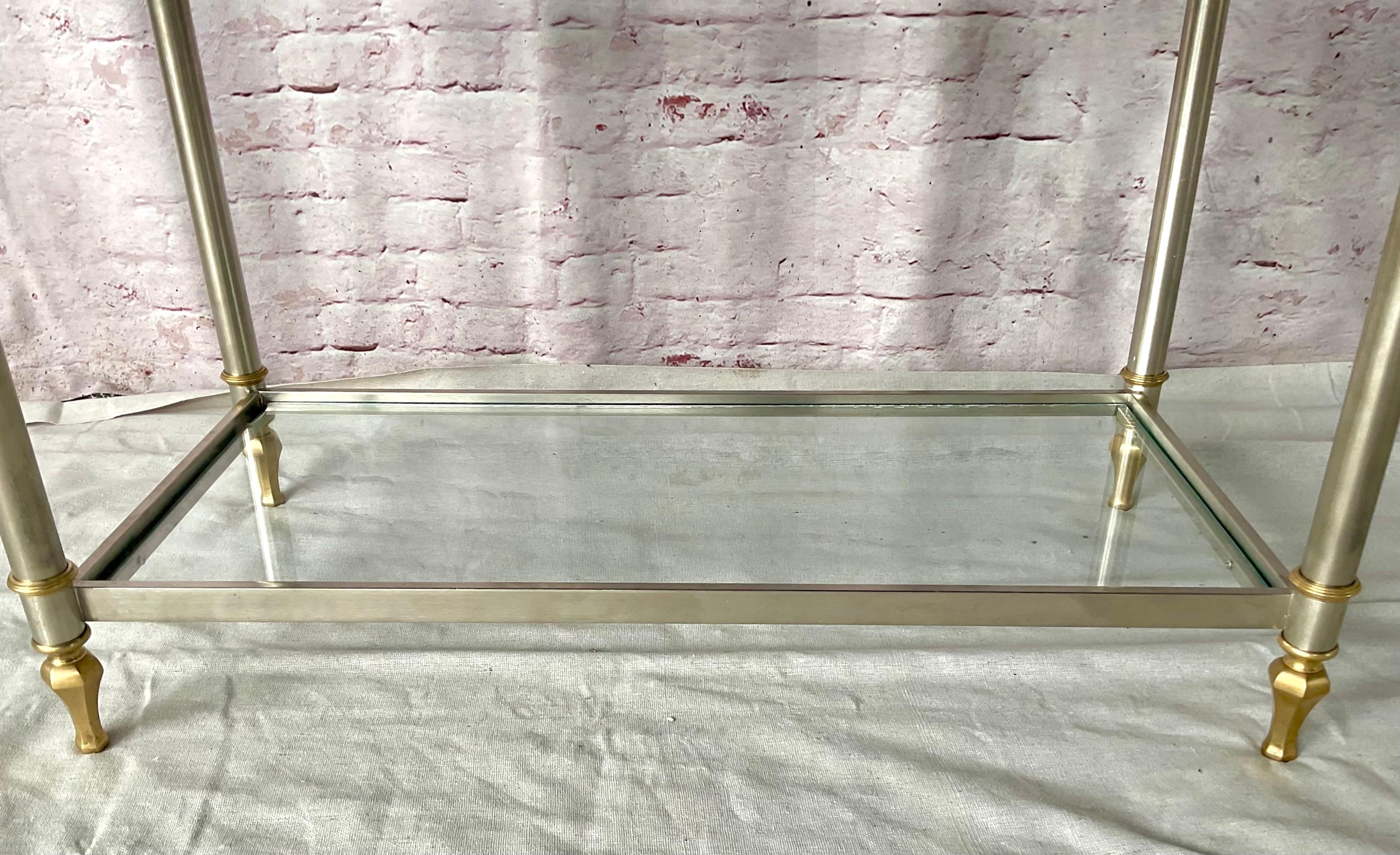 Etagère en acier et laiton de la Maison Jansen en vente 2