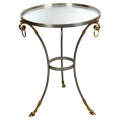 Maison Jansen Style Steel and Brass Gueridon