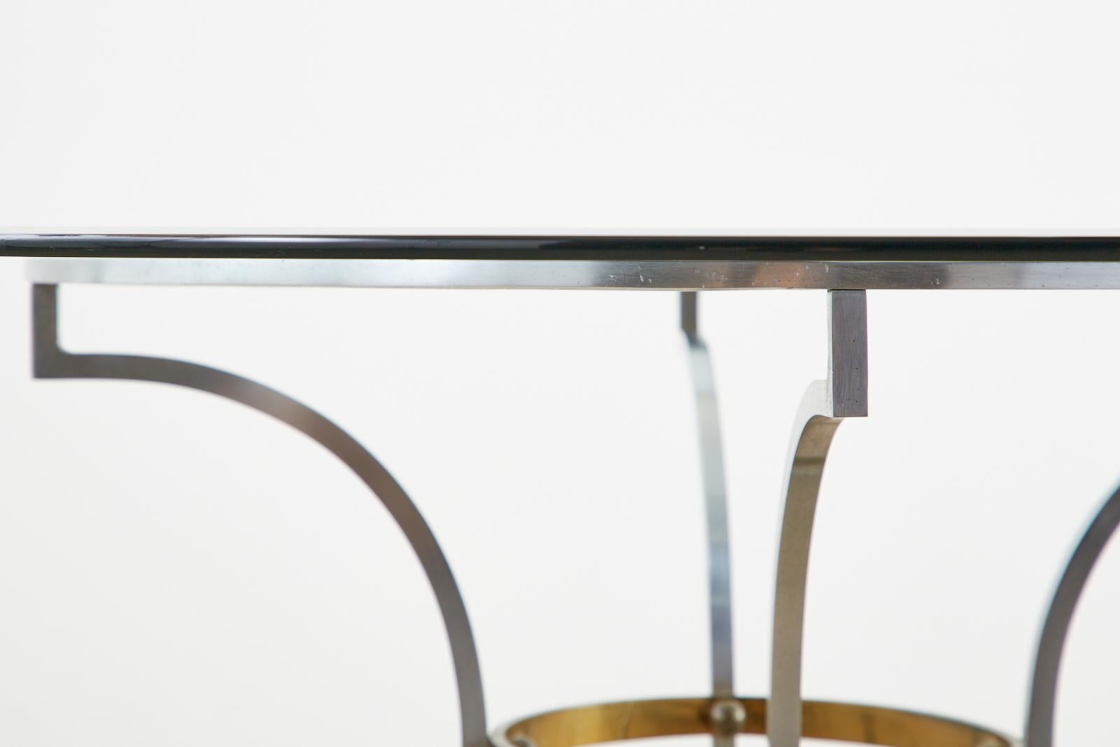 Table centrale en acier et bronze de style Maison Jansen en vente 6