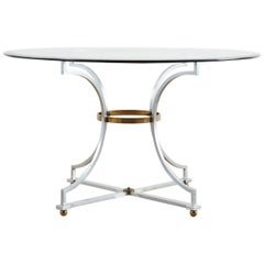Maison Jansen Style Steel and Bronze Center Table