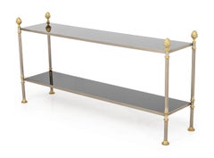 Maison Jansen Style Steel & Brass Two-Tier Etagere