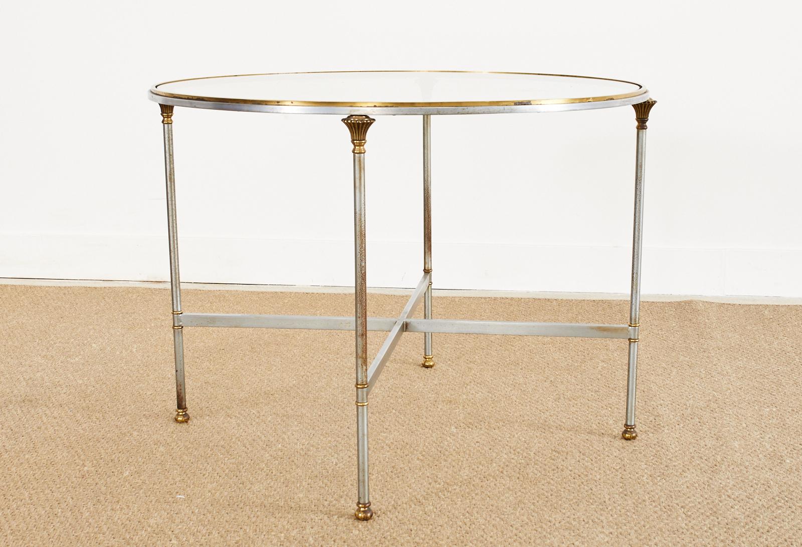 Maison Jansen Style Steel Bronze Neoclassical Center or Dining Table 4