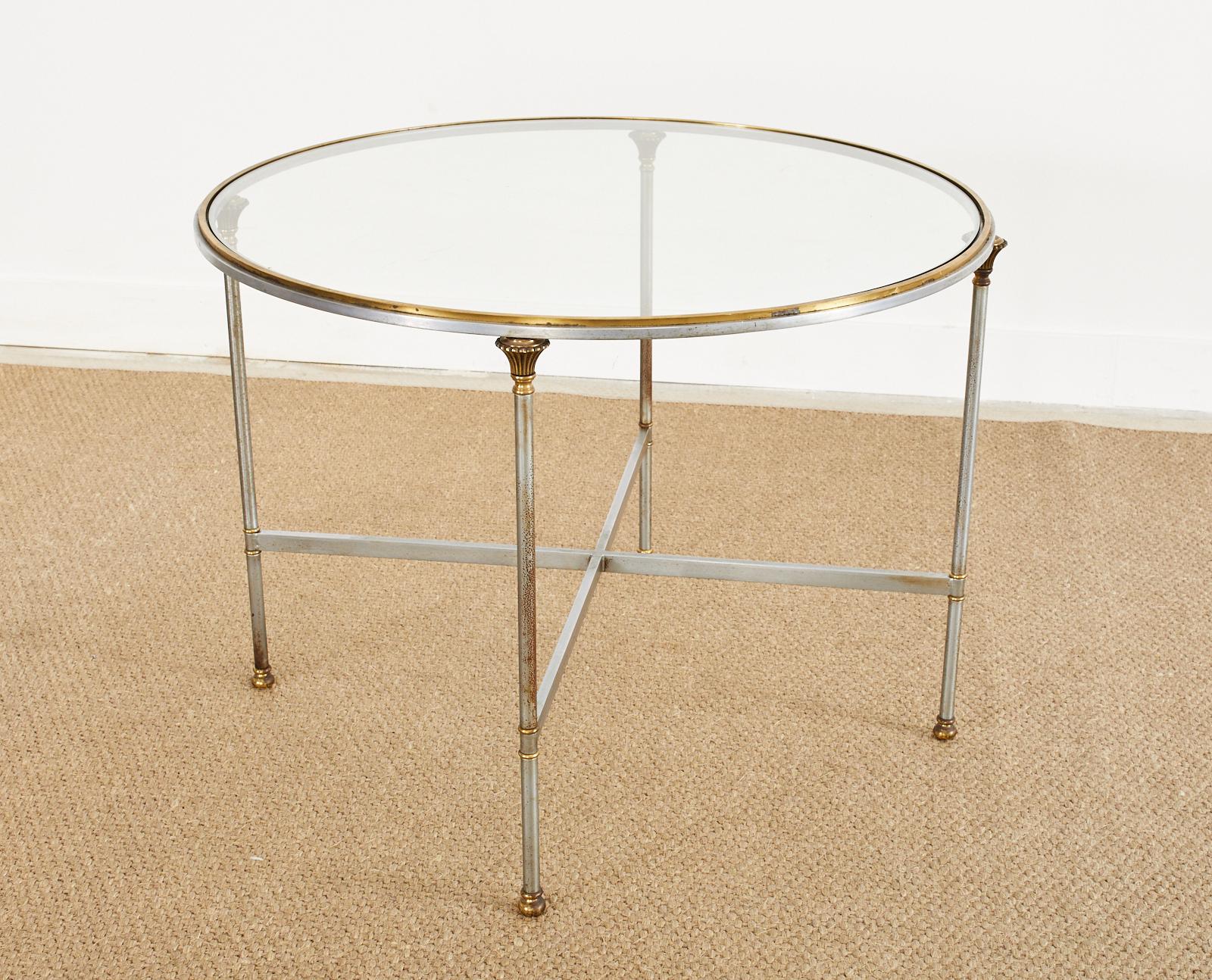 Maison Jansen Style Steel Bronze Neoclassical Center or Dining Table 5