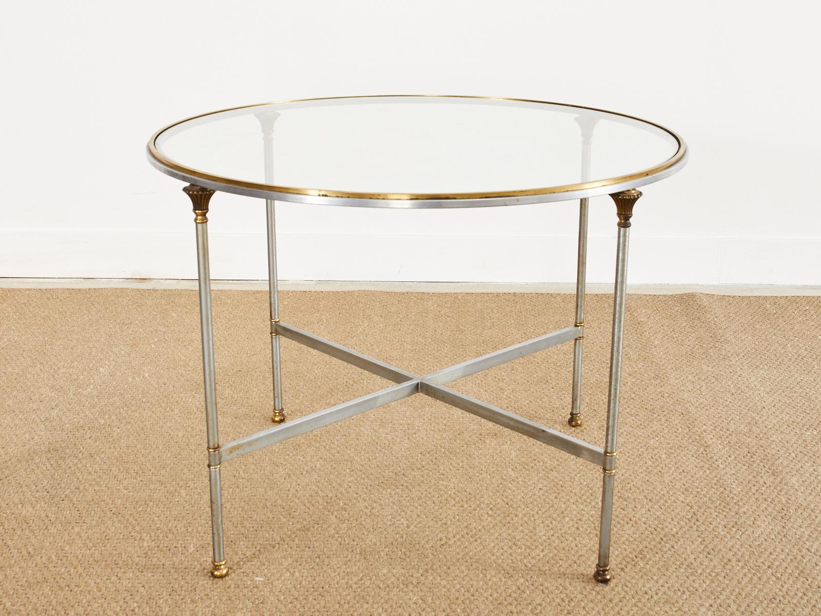 Maison Jansen Style Steel Bronze Neoclassical Center or Dining Table 10