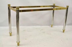 Maison Jansen Style Steel Chrome and Brass Hollywood Regency Console Table Base