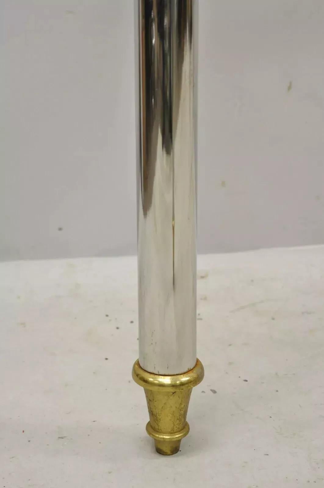 Hollywood-Regency-Konsolentischsockel aus Stahl, Chrom und Messing im Maison Jansen-Stil (20. Jahrhundert) im Angebot