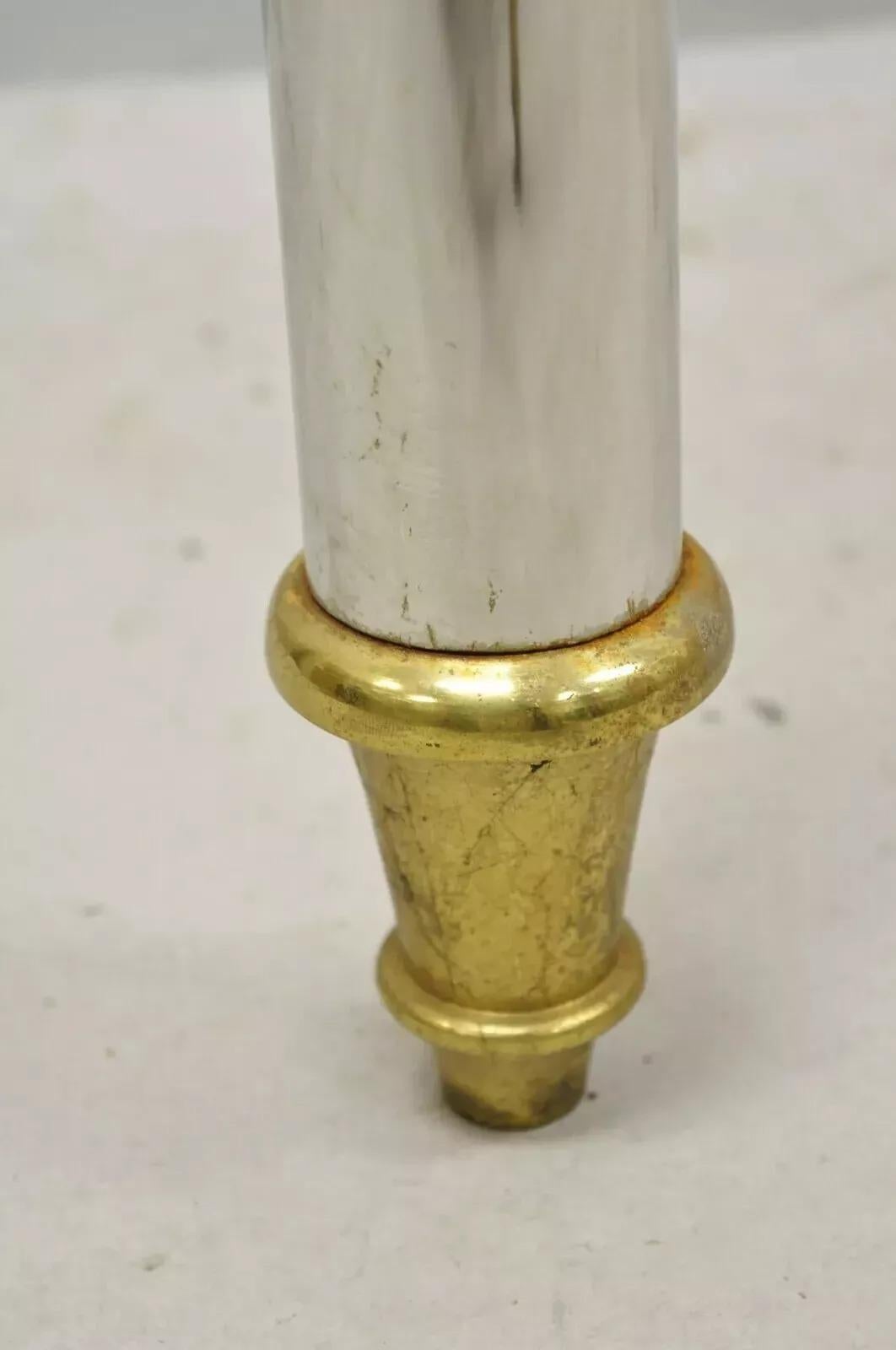 Hollywood-Regency-Konsolentischsockel aus Stahl, Chrom und Messing im Maison Jansen-Stil im Angebot 2