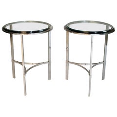 Maison Jansen Style Steel Side Tables