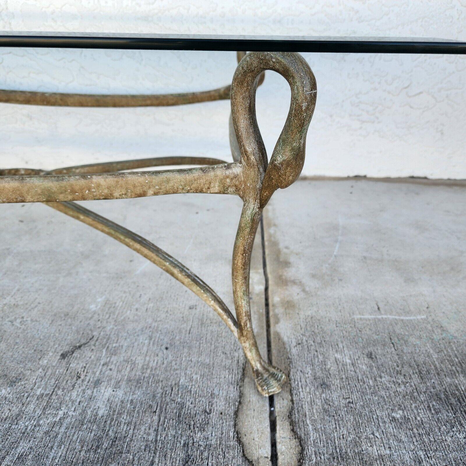 Patinated Maison Jansen Style Swan Tables Set of 2 For Sale