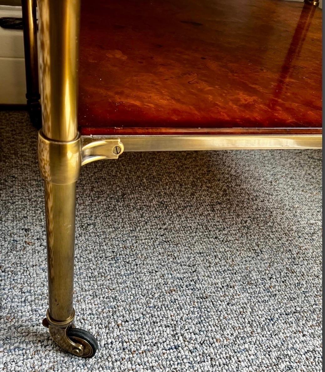 Maison Jansen Style Two-Tier Tiger Maple Lamp Table Side Table Barclay Butera 3