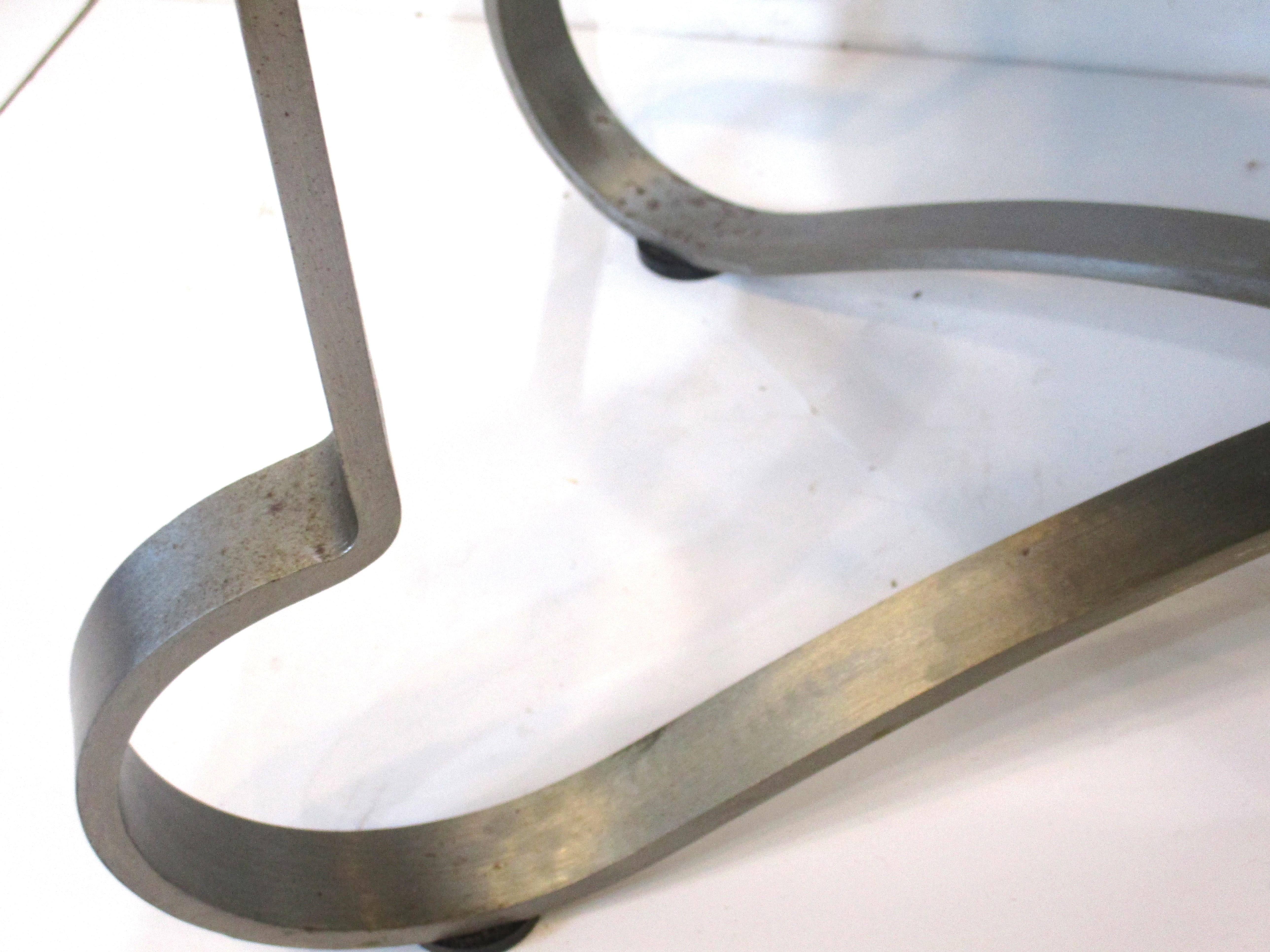 20th Century Maison Jansen Styled Metal / Upholstered Stool For Sale