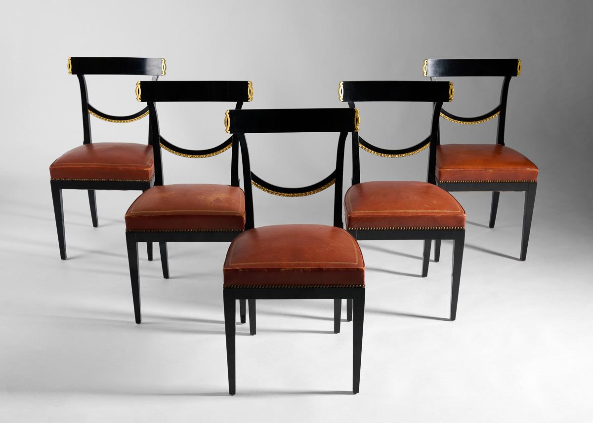Wood Maison Jansen, Suite of 14 Lacquered Dining Chairs France, 1965 For Sale