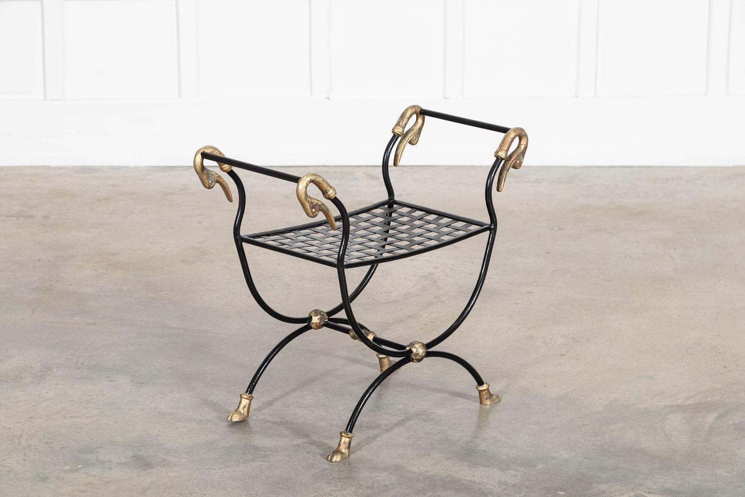 Maison Jansen Swan Hocker im Empire-Stil mit Tatzenfüßen im Angebot 3
