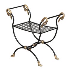 Maison Jansen Swan Stool in Empire Style with Paw Feet