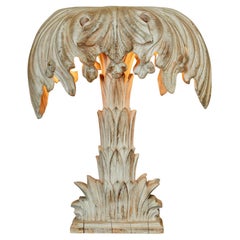 Maison Jansen, Tischlampe, geschnitztes Holz, um 1960, Frankreich.