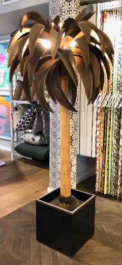 Maison Jansen, Tall Palm Tree Floor Lamp, Paris, circa 1960s
