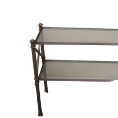 Maison Jansen Two Tier Metal and Glass Console Table