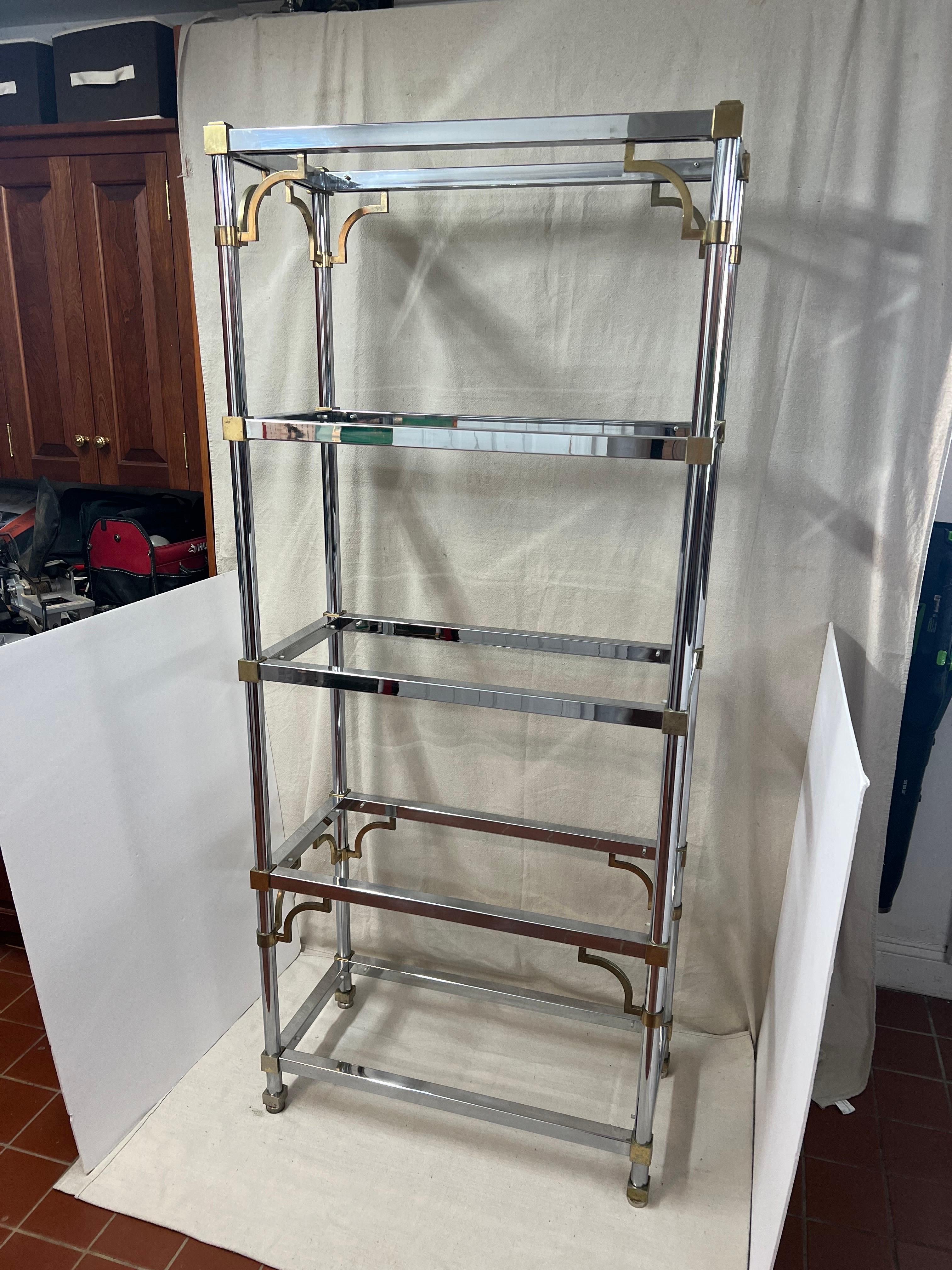Maison Jansen Two-Tone Greek Key Etagere In Good Condition For Sale In Redding, CT