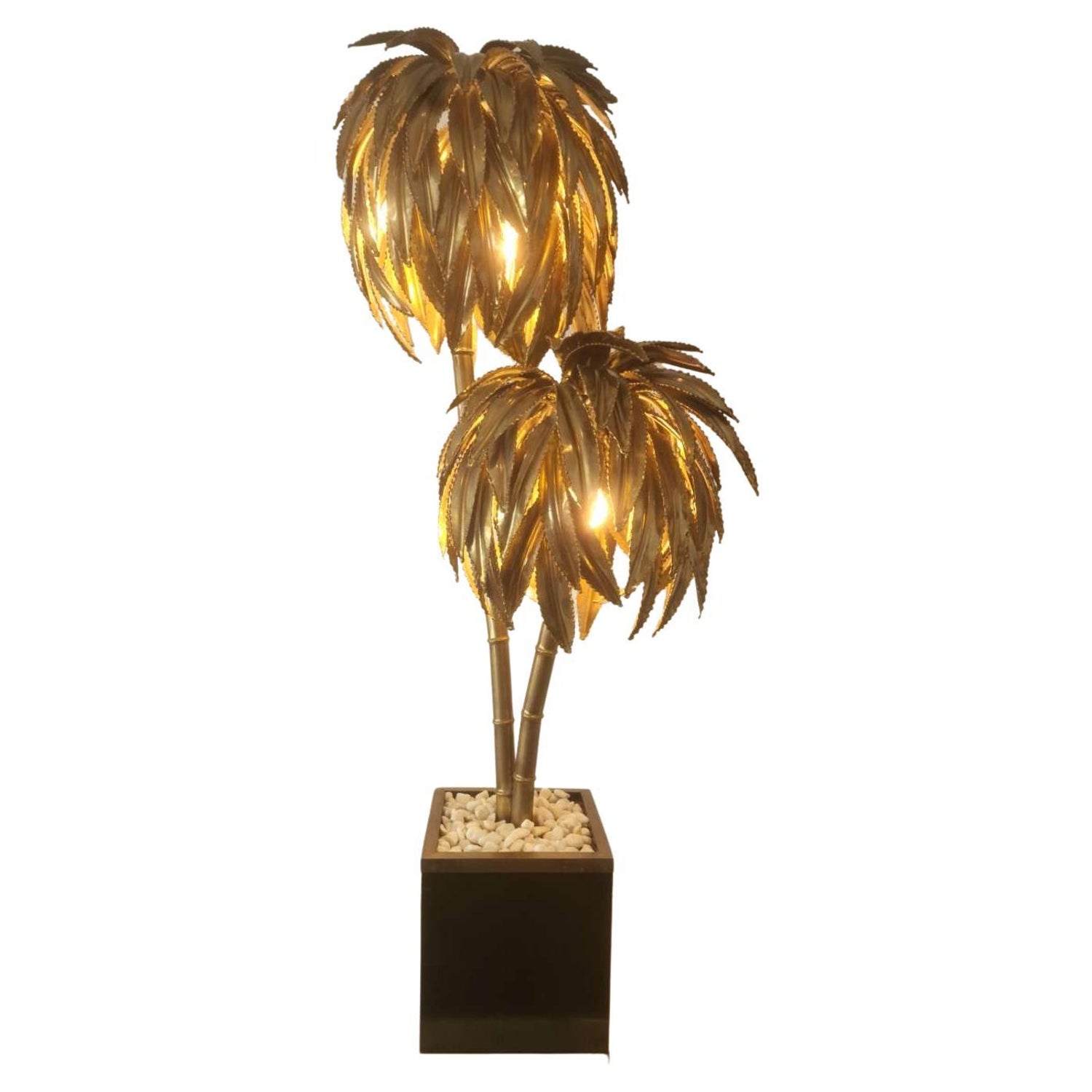 Lampe de bureau en forme de palmier en laiton Hollywood Regency des années  1970 Art Déco #1 Maison Jansen En vente sur 1stDibs | lampe palmier laiton jansen  prix, lampe palmier jansen prix, lampe palmier vintage