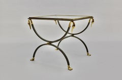 Maison Jansen Vintage Gold Stainless Steel Coffee Table circa 1970 France