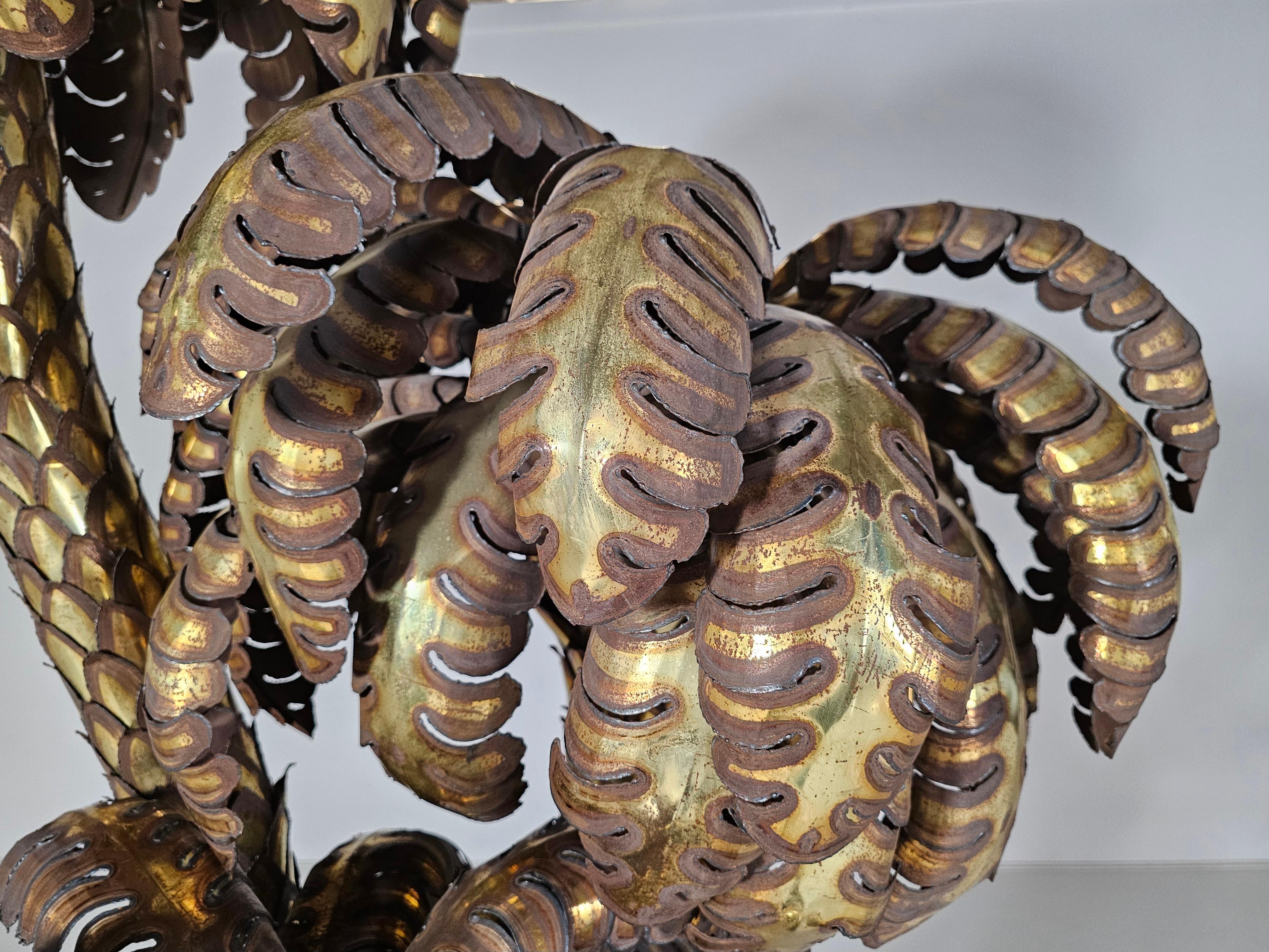 Lampe de palmier Maison Jansen XXL en laiton, années 1960 en vente 3