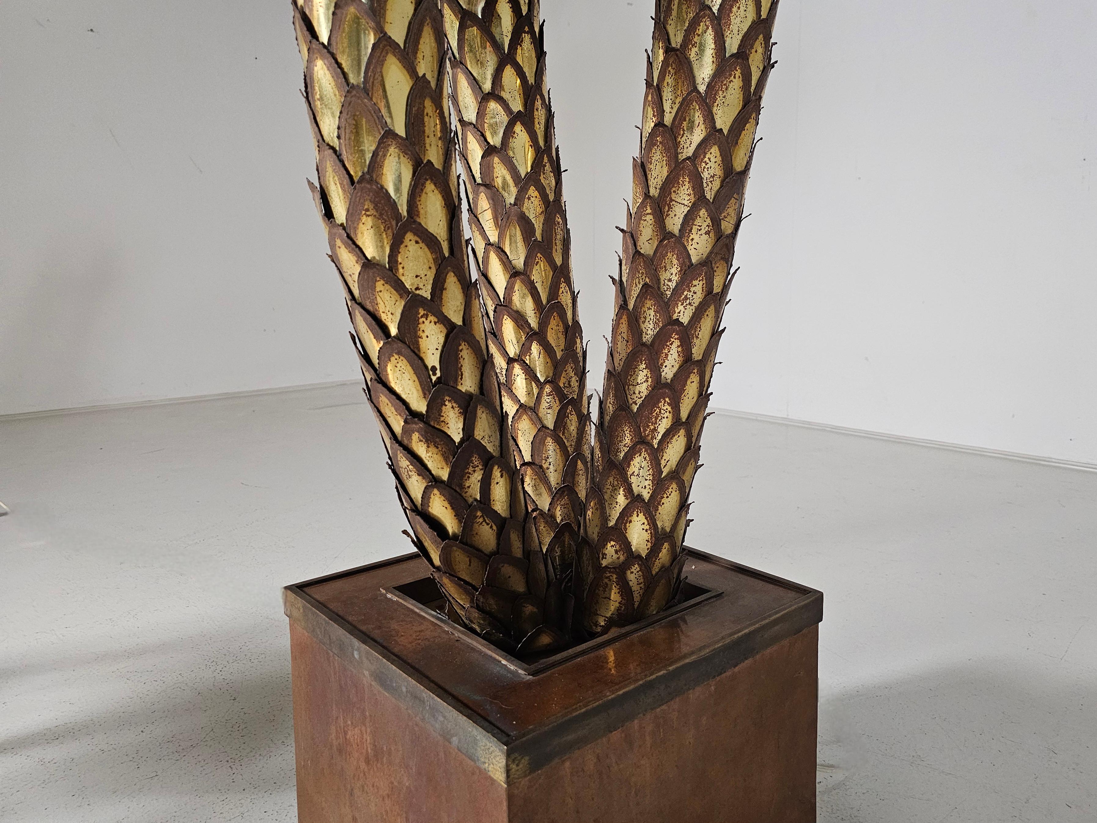 Lampe de palmier Maison Jansen XXL en laiton, années 1960 en vente 5