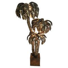 Maison Jansen XXL Brass Palm Tree Lamp, 1960s