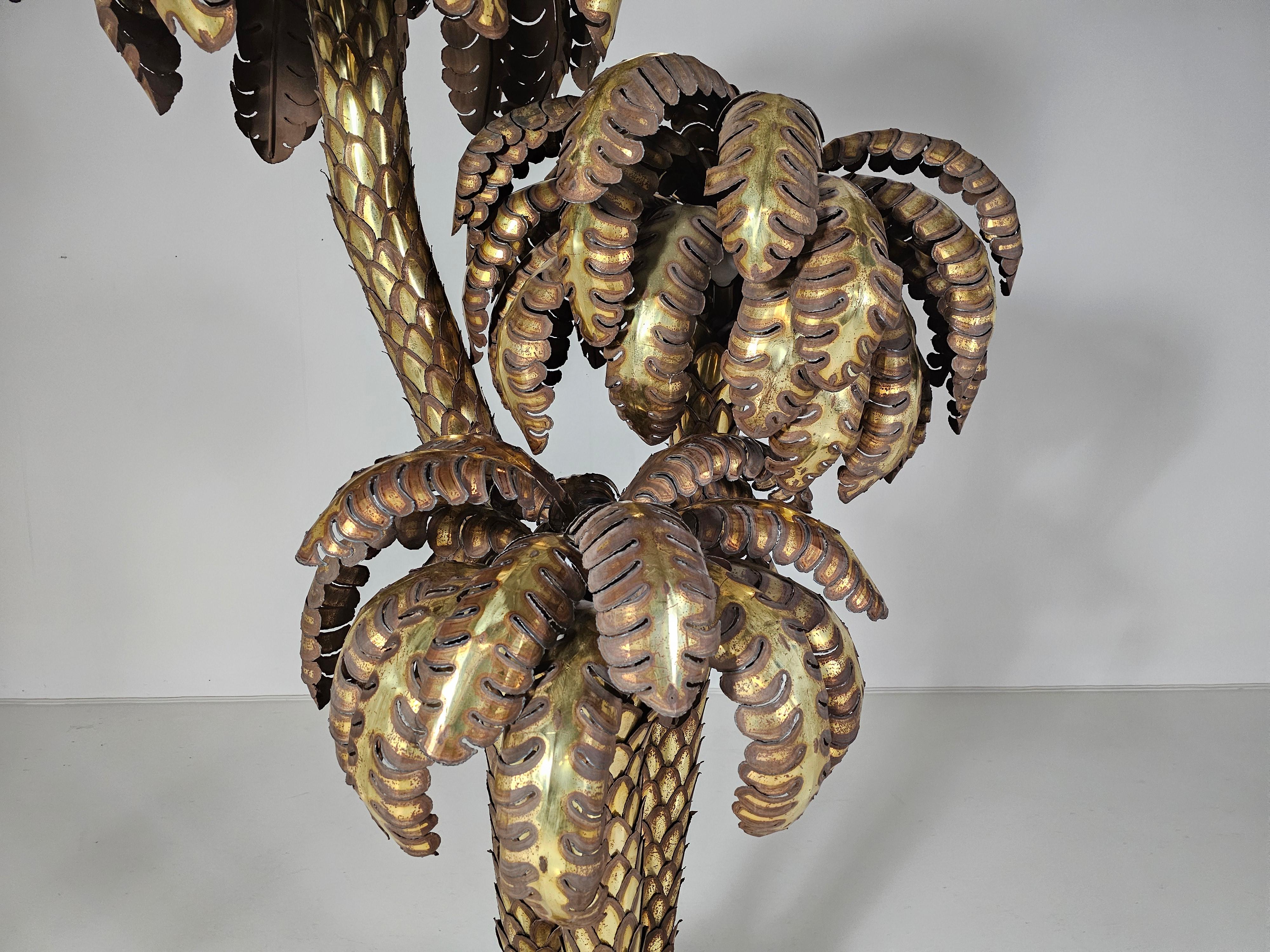 Lampe de palmier Maison Jansen XXL en laiton, années 1960 en vente 1