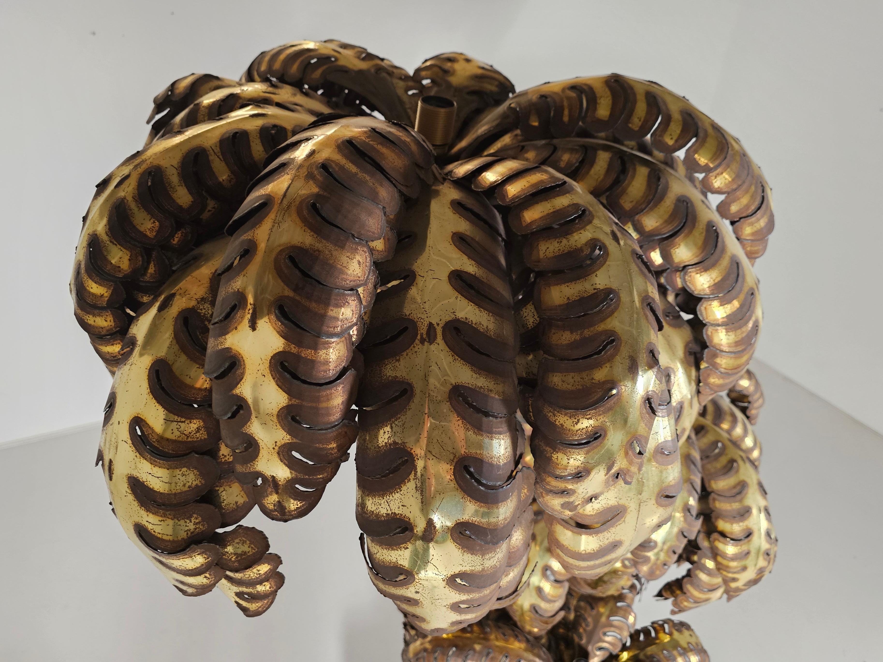 Lampe de palmier Maison Jansen XXL en laiton, années 1960 en vente 2