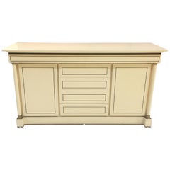 Retro Maison Jean Charles, Neoclassic Buffet in Lacquered Wood and Brass, circa 1970