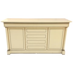 Maison Jean Charles, Neoclassic Buffet in Lacquered Wood and Brass, circa 1970