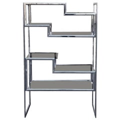 Vintage Maison Jensen Chrome Shelving/1970s French Shelving