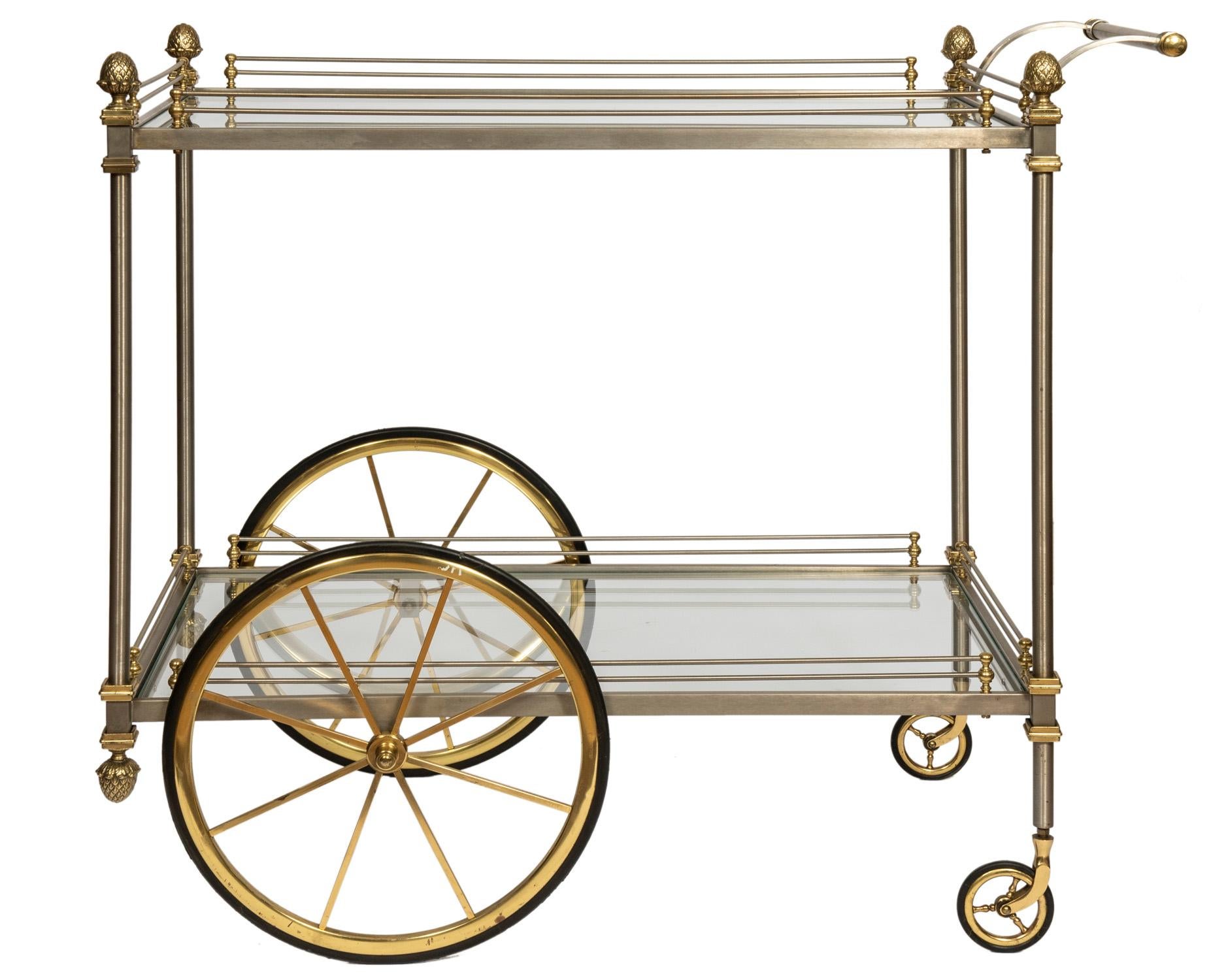 Brushed Maison Jensen Style Bar Cart Made in Italy