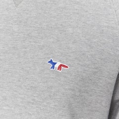 MAISON KITSUNE 100% cotton jersey fox embroidery logo pullover sweater XXS