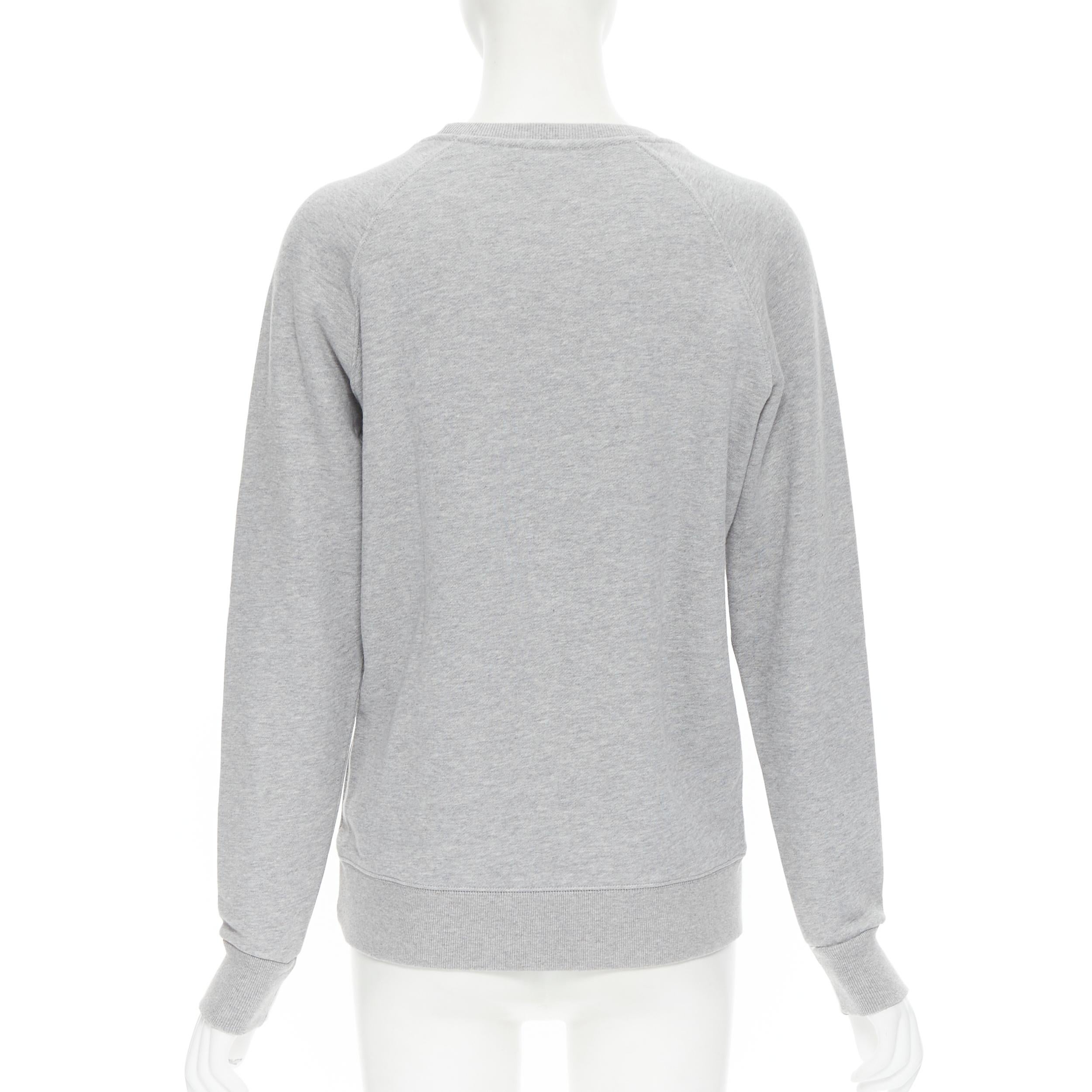 Gray MAISON KITSUNE 100% cotton jersey fox embroidery logo pullover sweater XXS For Sale