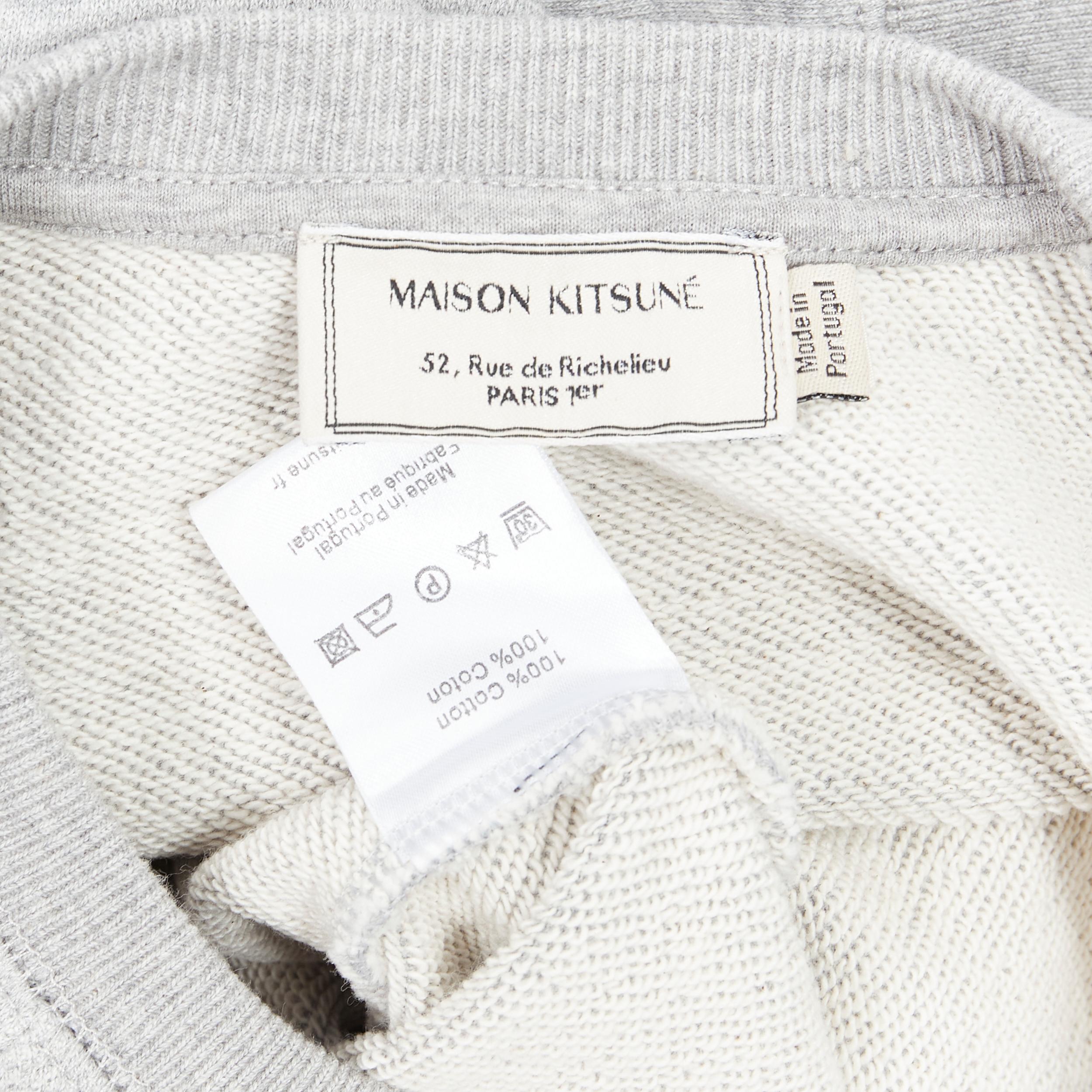 MAISON KITSUNE 100% cotton jersey fox embroidery logo pullover sweater XXS For Sale 1