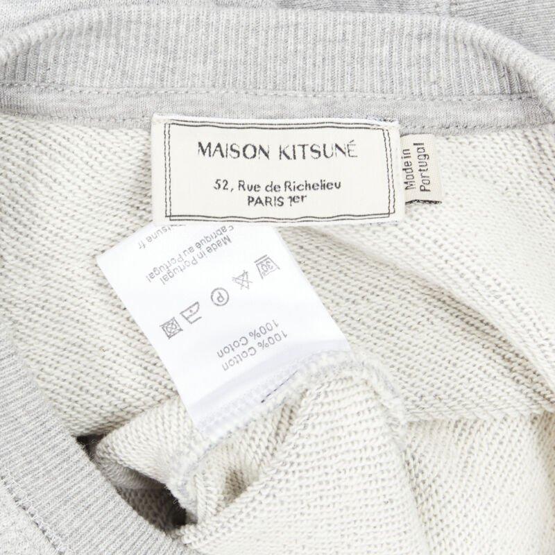 MAISON KITSUNE 100% cotton jersey fox embroidery logo pullover sweater XXS For Sale 3