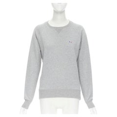 MAISON KITSUNE 100% cotton jersey fox embroidery logo pullover sweater XXS