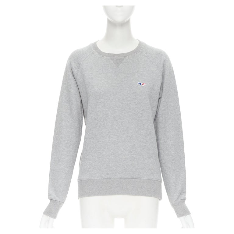 MAISON KITSUNE 100 cotton jersey fox embroidery logo pullover sweater