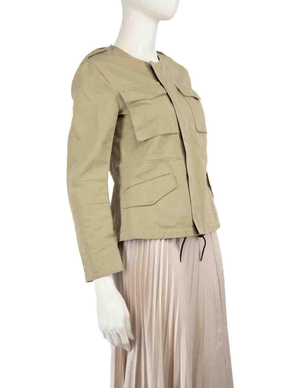 CONDITION is Good. General wear to jacket is evident. Moderate signs of wear to the front, back and sleeves with discoloured marks. The button placket lining also has small holes on this used Maison Kitsuné designer resale item.
 
 Details
 Khaki
