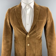 MAISON KITSUNE Größe 36 Hellbraun Kord Notch Revers Messing Knopf Blazer