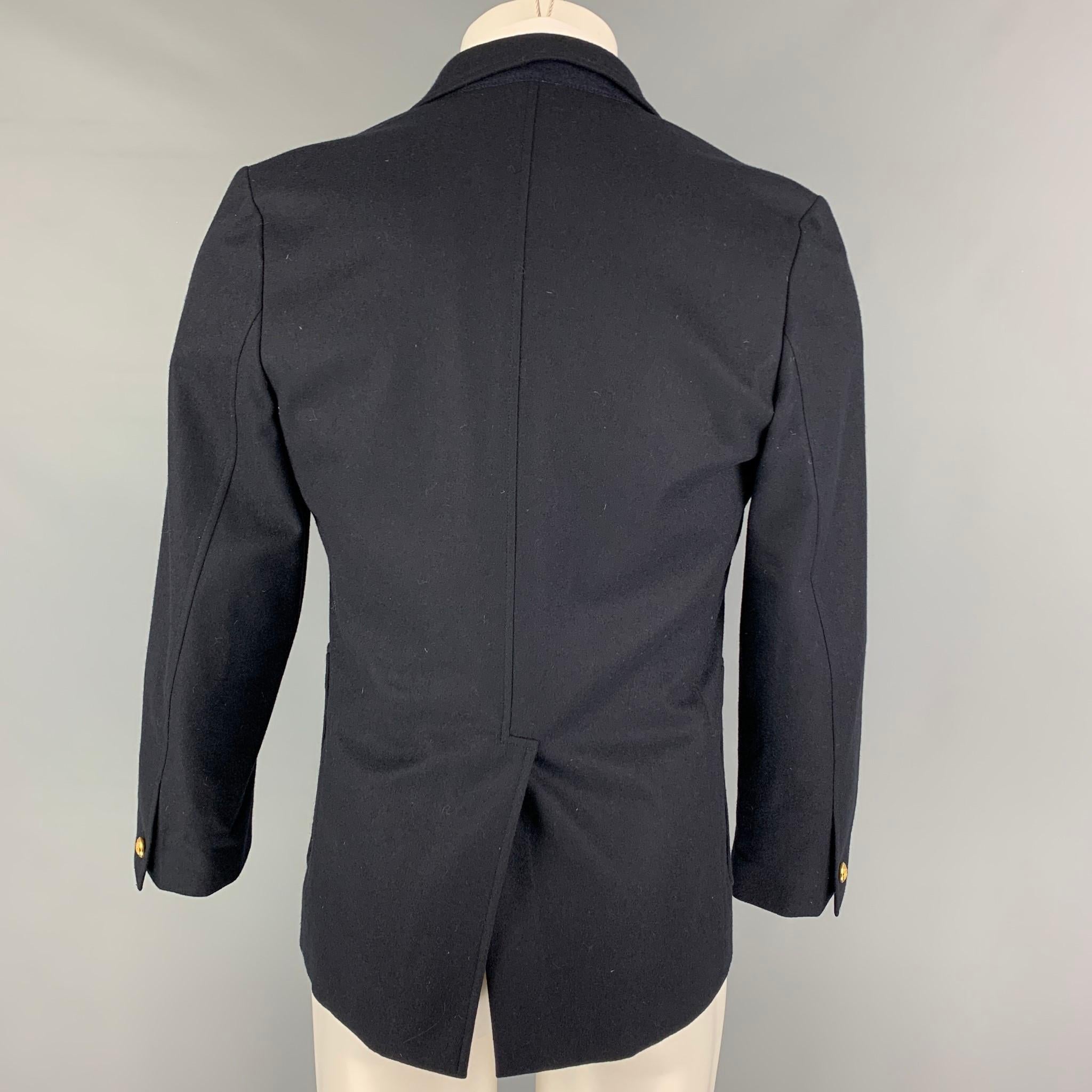 Black MAISON KITSUNE Size 36 Navy Wool Notch Lapel Sport Coat