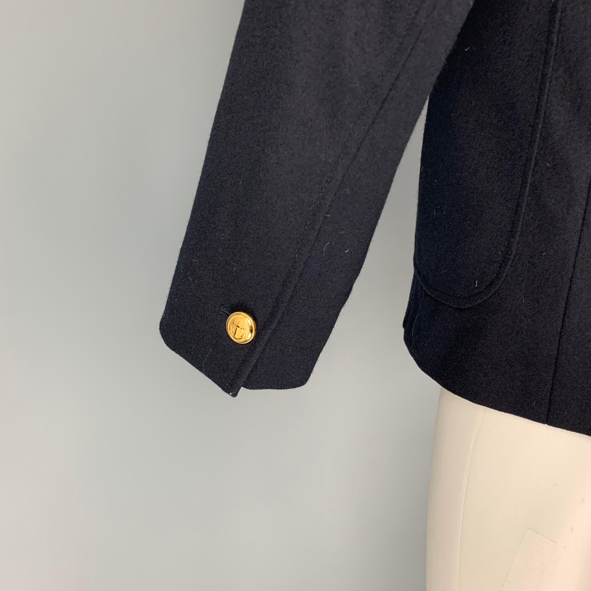 MAISON KITSUNE Size 36 Navy Wool Notch Lapel Sport Coat In Excellent Condition In San Francisco, CA